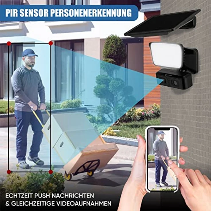 LUVISION LV-G-2034 Überwachungskamera (Außenbereich, Solar Flutlicht, WLAN, App-Steuerung) - Preisvergleich – Bild 3