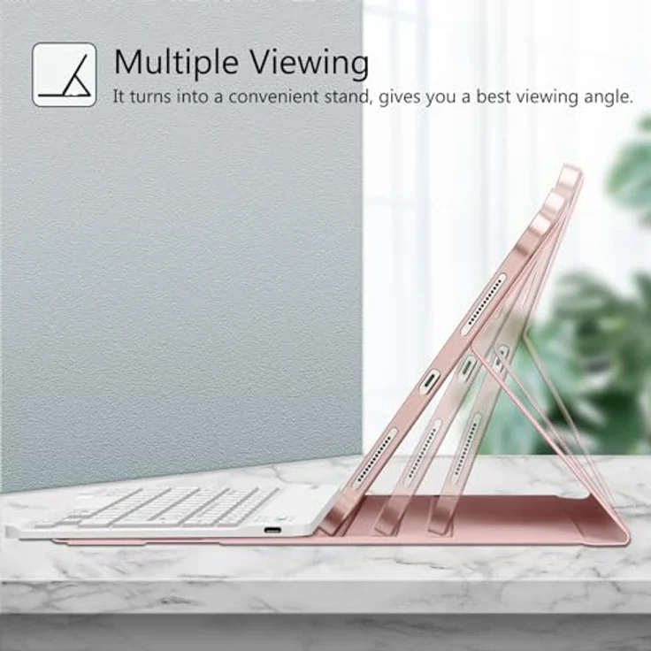 Fintie Tablet-Hülle mit Tastatur für iPad Air 11 Zoll M2, iPad Air 6/5/4 (2024/2022/2020) 10,9 Zoll, TPU Rückschale Hülle mit Stifthalter, magnetisch abnehmbarer Keyboard – Bild 3