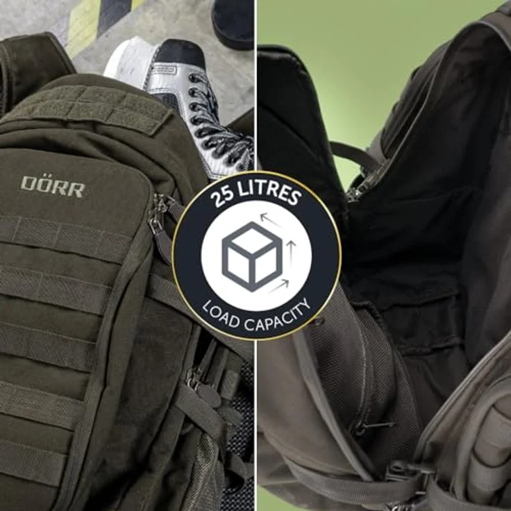 Dörr Fotorucksack ProTac, Trekkingrucksack in Olivgrün, 25 l mit Zubehörfach und Reißverschluss – Bild 11