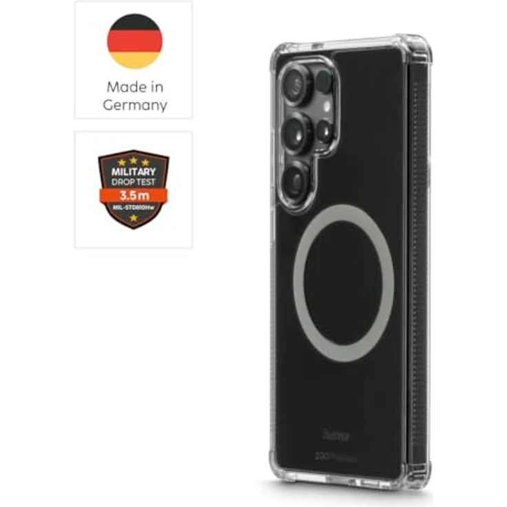 Hama Magnetische Handyhülle Extreme Protect für Samsung Galaxy S25 Ultra, D3O-lizenziert, Qi2 kompatibel, transparente Hülle mit Anti Gelbstich und induktiver Ladefunktion – Bild 8