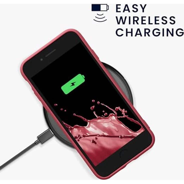 kwmobile Handyhülle kompatibel mit Apple iPhone SE (2022) / iPhone SE (2020) / iPhone 8 / iPhone 7 - Dark Rose, weiches Silikon, reißfest & rutschfest – Bild 5