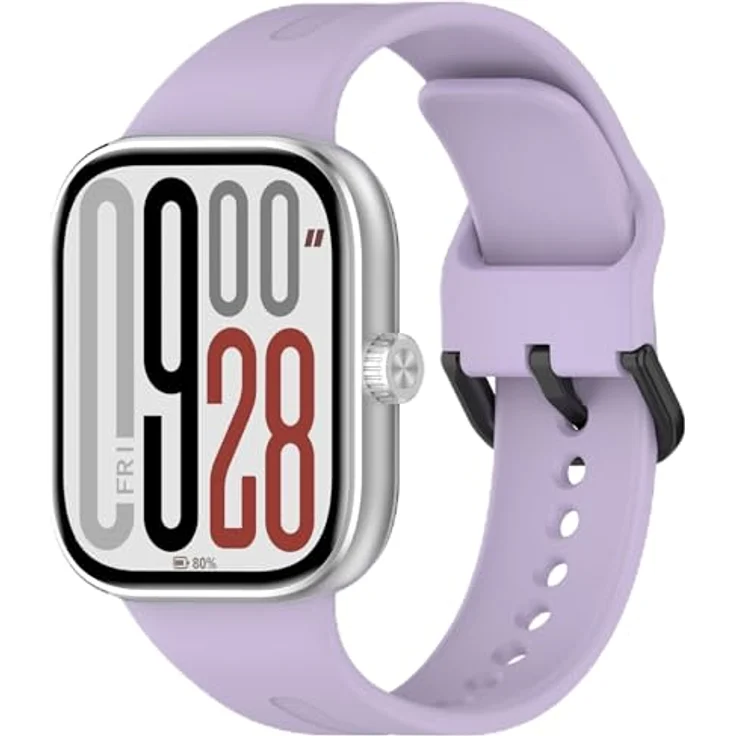 GIOPUEY Armband für Xiaomi Redmi Watch 6/5/4, Weiches Silikon, Verschleißfest und Atmungsaktiv, lila – Bild 1