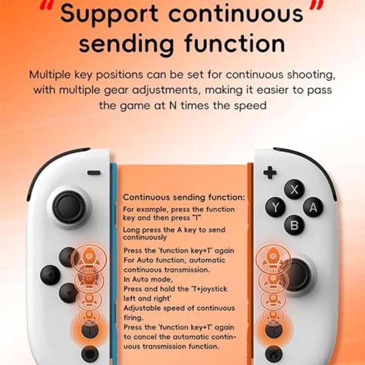Wigento Joysticks für Nintendo Switch, Split Controller mit Hall Effekt, RGB Beleuchtung, weiß – Bild 9