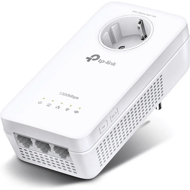 TP-Link TL-WPA8631P, PowerLAN-Adapter mit AV1300 Gigabit Passthrough, OneMesh™ WLAN und 3 Gigabit-Ethernet-Ports