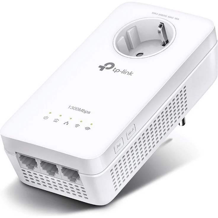 TP-Link TL-WPA8631P, PowerLAN-Adapter mit AV1300 Gigabit Passthrough, OneMesh™ WLAN und 3 Gigabit-Ethernet-Ports