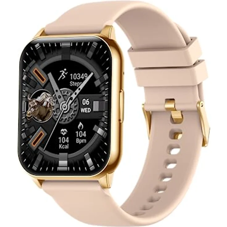 Maxcom - FW25 Arsen Pro Smartwatch - Damen - Frauen - Fitnessuhr - mit Blutdruck-, Herzfrequenz-, Schlafüberwachung und Schrittzähler - Eckig - Elegant - mit Gummiband Gold – Bild 1