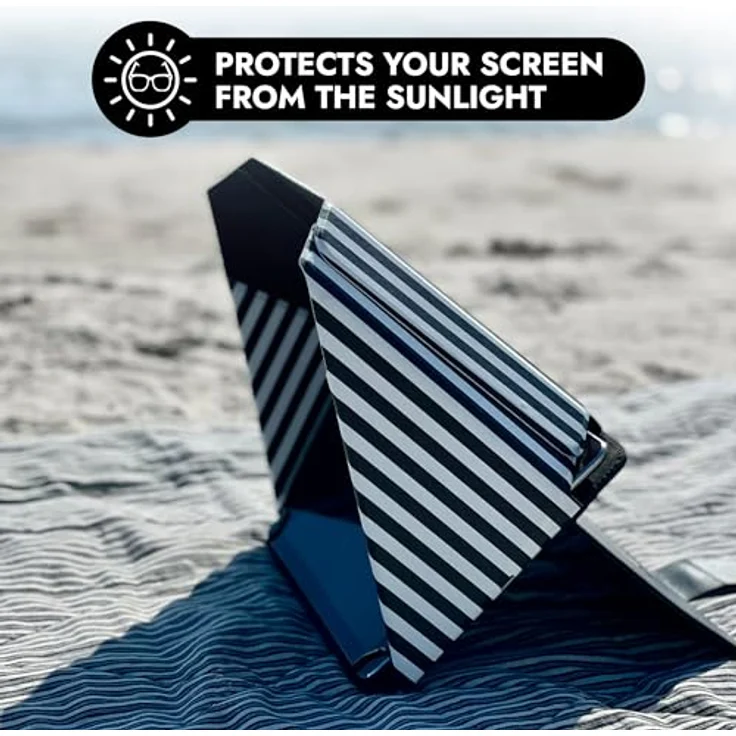 Philbert Danish Design 4 in 1 Tablet Sun Shade Lux Cover mit integrierter Hood. Sonnenschutz, Datenschutz, Hitzeschutz und Kontrastverstärkung. Gestreift. – Bild 5