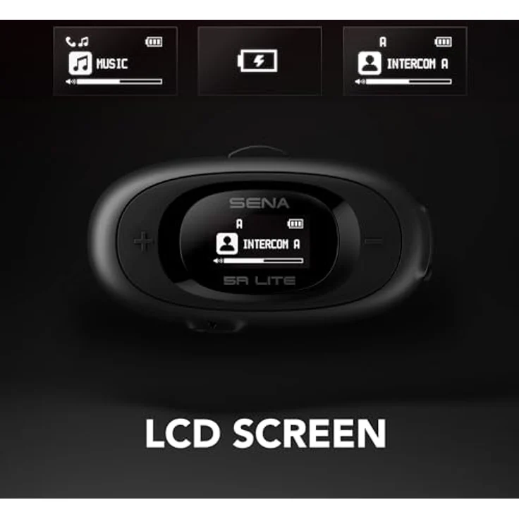 Sena 5R Lite, Motorrad-Intercom mit 2-Wege-HD-Gegensprechanlage, Bluetooth 5.1, bis zu 700 m Reichweite, schwarz – Bild 6