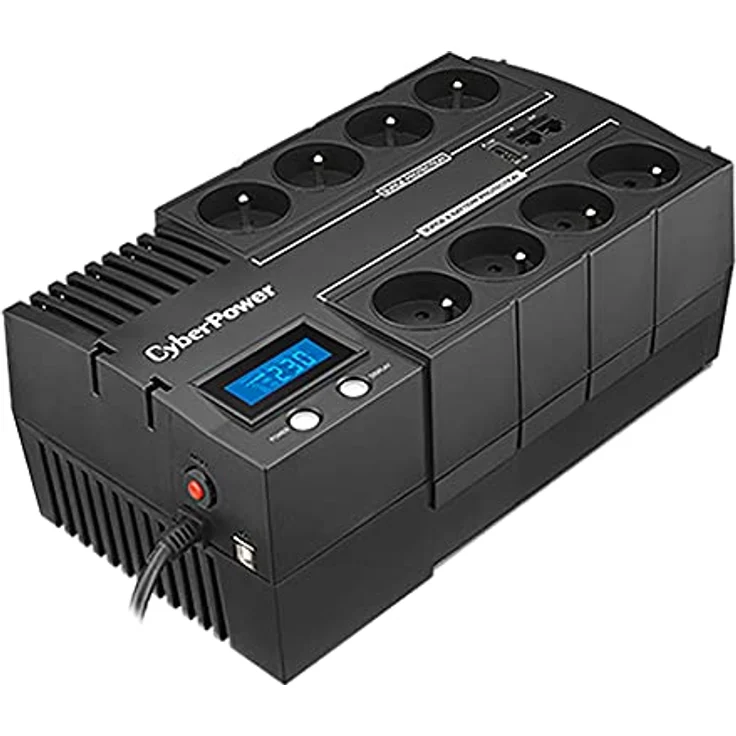 Cyberpower BRICs LCD Series BR700ELCD, Line-Interaktive USV mit 420 Watt Leistung, extern, 4 Steckdosen, USB-Anschluss, Frankreich – Bild 1