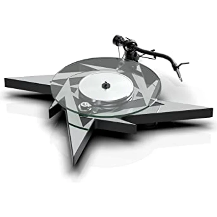 Pro-Ject Metallica Artist Collection Plattenspieler (Manuell), schwarzer Plattenspieler mit Glasteller und 8,6-Zoll-S-Tonarm – Bild 1