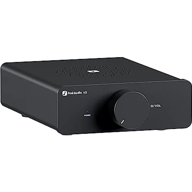Fosi Audio V3 Mini Verstärker, 300Wx2 Stereo HiFi Verstärker mit TPA3255 Amp Chip & Austauschbare Op-Amps, Class D mit Lautstärkeregelung - Schwarz