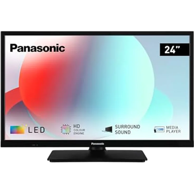 Panasonic TS-24N30AEZ, N30 Serie 24 Zoll HD LED TV, 2024, USB Media Player, hoher Kontrast, HD Triple Tuner, HDMI, Wandmontageoption, dünner Rahmen, in Schwarz, für ein außergewöhnliches visuelles Erlebnis