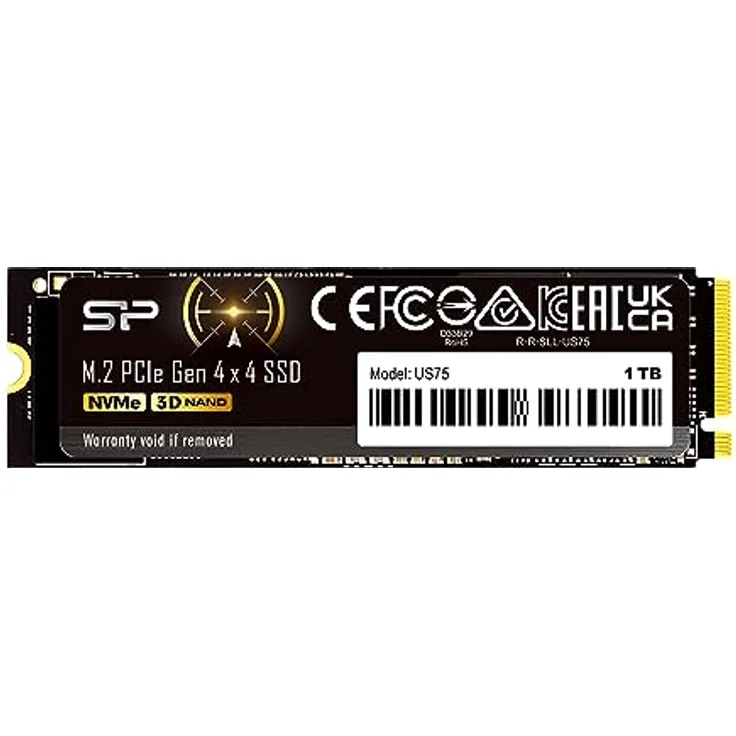 Silicon Power US75 1TB M.2 PCIe NVMe SSD, 7 GB/s Lesen, 6 GB/s Schreiben, M.2 2280 Formfaktor