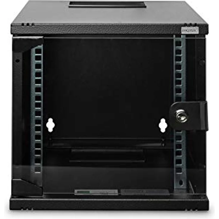 DIGITUS Netzwerk-Schrank 10-Zoll - 6HE - Wandmontage - HxBxT 330x312x300mm - Traglast 30kg - Nutztiefe 250mm - Schwarz - Preisvergleich – Bild 3