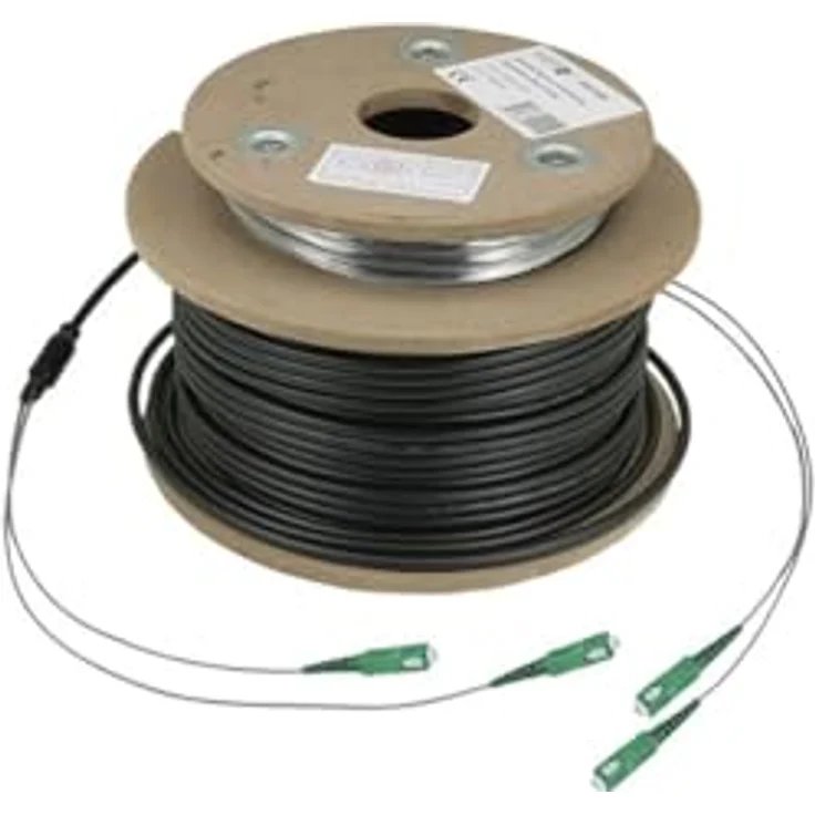 Televes Optisches Antennenkabel, 2-Adern Singlemode Glasfaserkabel mit SC/APC-Anschlüssen, UV-beständig für Aussenbereich, 5,9 mm Durchmesser – Bild 1