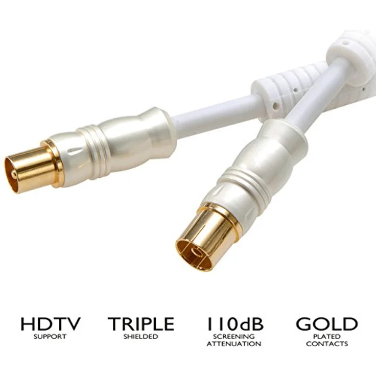 Vivanco 7/110 15-N - Antennenkabel - IEC-Anschluss (M) bis IEC-Anschluss (W) - 1.5 m - Dreifachisolierung - 110 dB – Bild 4