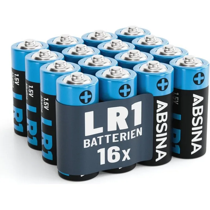 ABSINA ABSINA LR1 Alkaline 1.5V 16er Pack Batterie, hohe Kapazität & Temperaturbeständigkeit