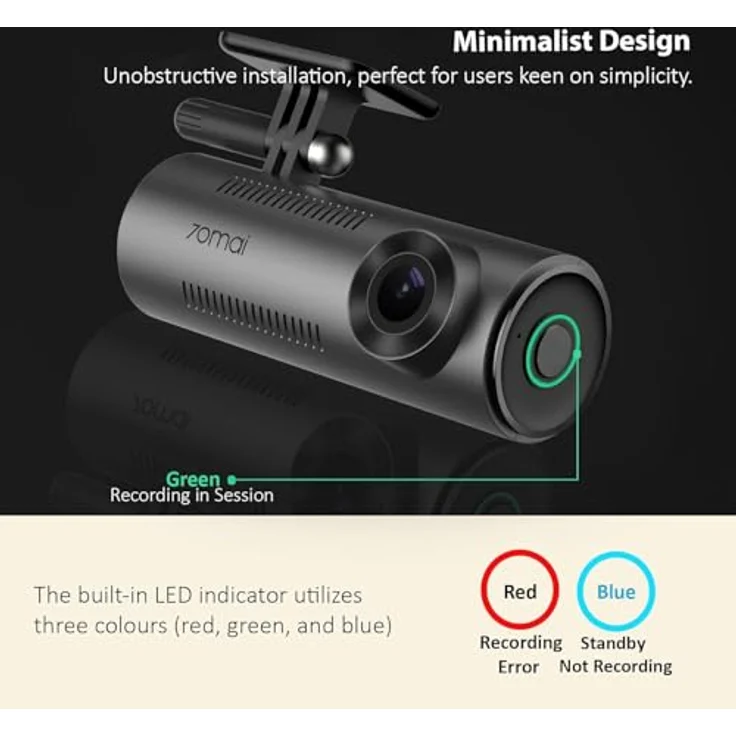 70mai Dashcam M310, 2K (QHD) Auflösung, FOV 130°, F2.0, G-Sensor, App-Steuerung, Parküberwachung – Bild 5