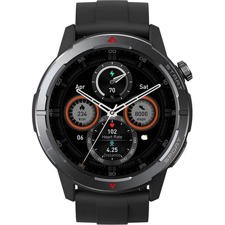Zeblaze Stratos 3 Ultra Smartwatch, MIL-STD 810H, wasserbeständig bis 5 ATM, GPS, Schwarz