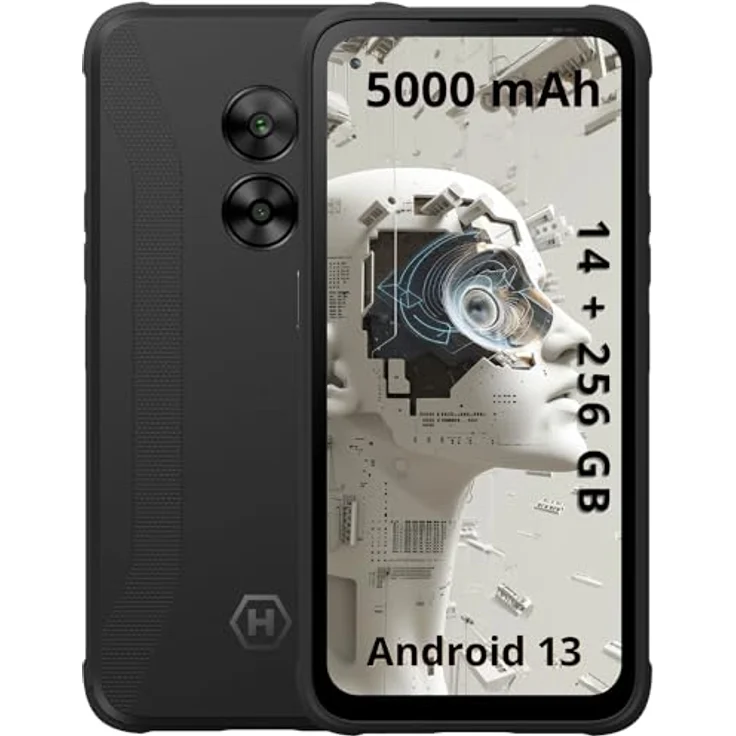 Hammer Blade V 5G Smartphone, 256GB + 14GB RAM, Android 13, IP69, 50MP Kamera, 6.59" HD+ Display, 5000mAh Akku - Schwarz – Bild 1