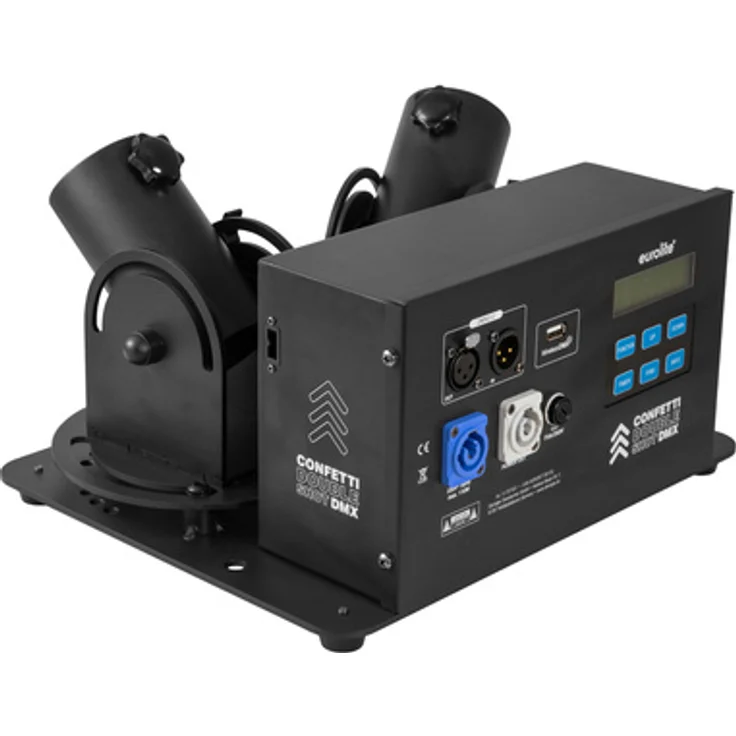 Eurolite Confetti Double Shot DMX, Effektmaschine für Konfetti- und Streamer-Ladungen, separat und simultan einsetzbar, stufenlos einstellbarer Abschusswinkel, für 50 und 80 cm Ladungen – Bild 1