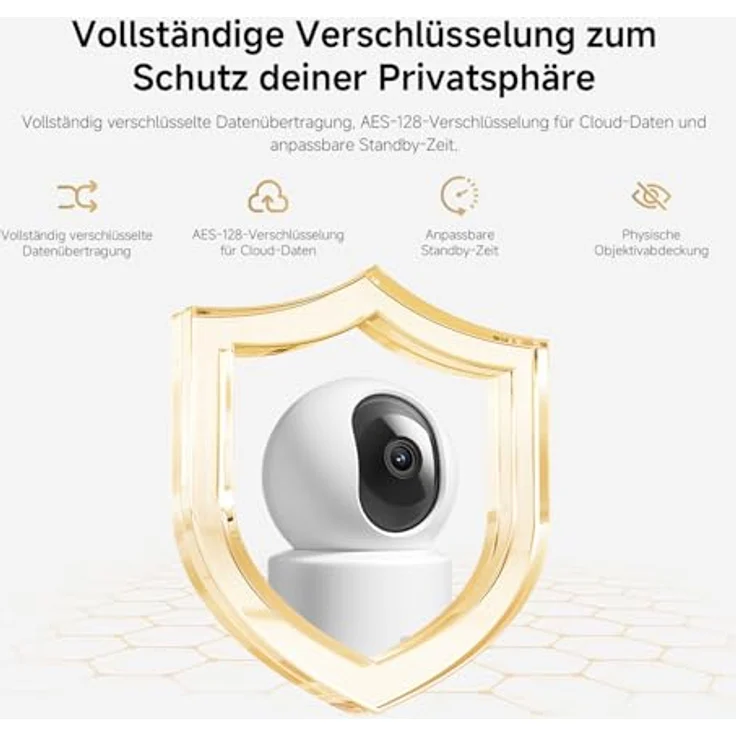 XIAOMI C201 Überwachungskamera Innen 1080p HD, 360° Kamera mit physischer Objektivabdeckung, Farb Nachtsicht, zwei-Wege-Audio, kompatibel mit Alexa & Google – Bild 4