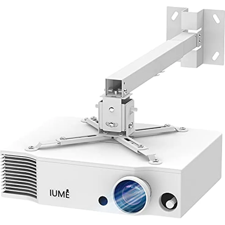 Projektor Halterung Wand für mit Universal LCD-/DLP für Epson, Optoma, BenQ, Viewsonic Projektoren, Video Projektor Halterung 44LB Tragkraft, weiß