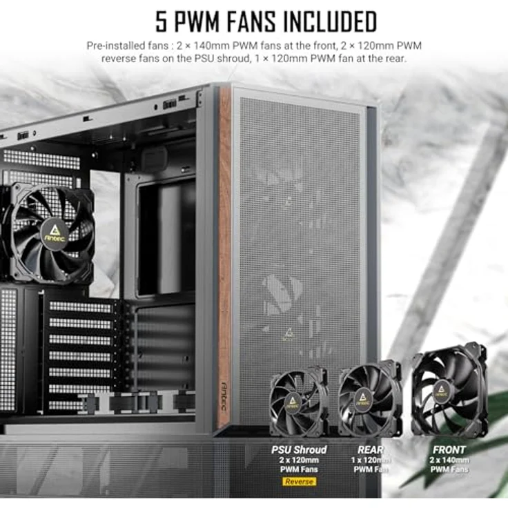 Antec P30 Air, PC-Gehäuse mit Metallgitter-Frontblende, schwarz, Highspeed-USB-Typ-C-Anschluss 10 Gbit/s, 7 PCIe-Steckplätze – Bild 3
