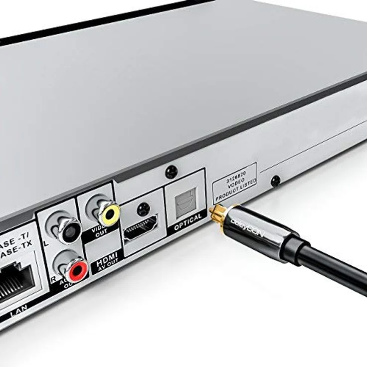 deleyCON Optisches Digital Audio Kabel - S/PDIF - 2x Toslink Stecker 3m - LWL Lichtwellenleiter Kabel - Metallstecker - 5mm - flexibel - Schwarz – Bild 7