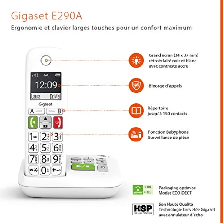 Gigaset E290A Duo, weiß – Bild 6