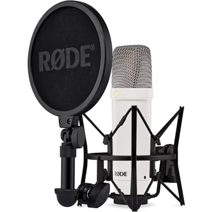 RØDE NT1 Signature Series White, Kondensatormikrofon mit extrem niedrigem Eigenrauschen von 4 dB(A), Nierencharakteristik und 1-Zoll-Echtkondensator – Bild 1