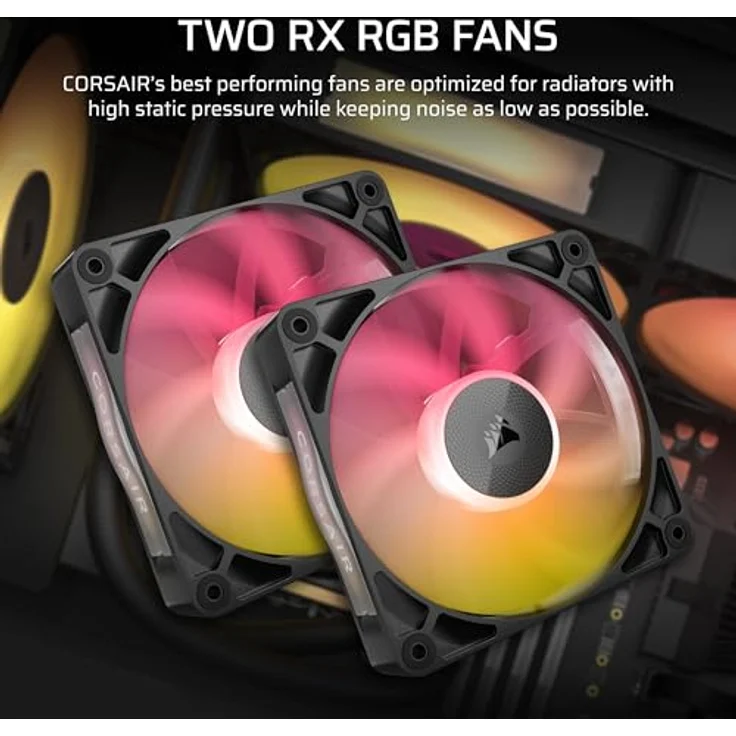 CORSAIR iCUE LINK Titan 240 RX RGB Flüssig-CPU-Kühler – 240mm AIO – 2X RX120 RGB-Lüfter Inklusive – Intel/AMD Kompatibel – Inklusive iCUE LINK System Hub – Schwarz – Bild 3