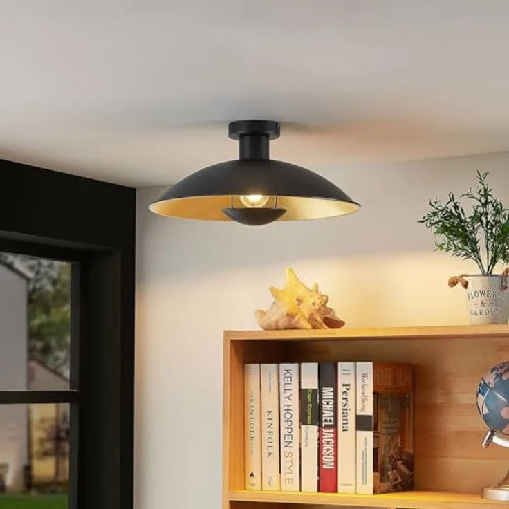 Lindby Deckenlampe 'Narisara' (Modern) in Schwarz aus Metall (1 flammig, E27) - Wohnzimmerleuchte mit gemütlicher Atmosphäre – Bild 3