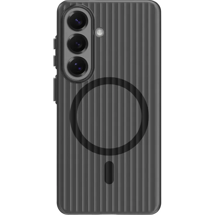 4Smarts Backcover für Samsung Galaxy S26, Transparent, Induktives Laden, Aero Riffel-Design, MagSafe-kompatibel