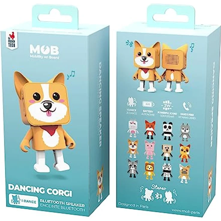 Mobility on Board Dancing Animal speaker - Corgi (4 h, Akkubetrieb), Bluetooth Lautsprecher, Mehrfarbig – Bild 6