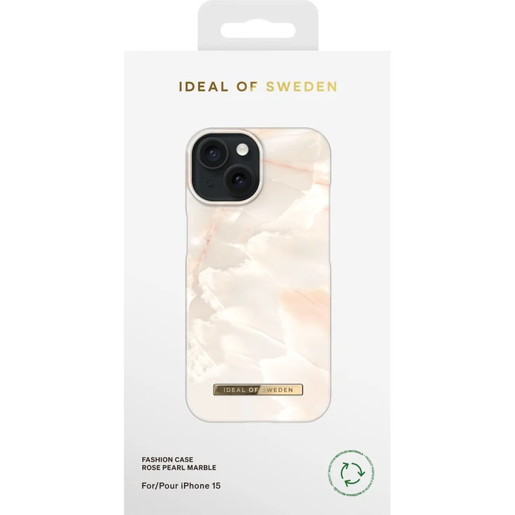 iDeal of Sweden Printed Case für Apple iPhone 15, Rose Pearl Marble, Pink