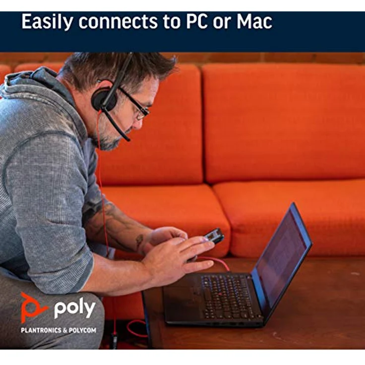 Plantronics Stereo-Headset Blackwire C3220 mit USB-C Anschluss, Noise Cancelling, Soundguard und flexiblem Mikrofonarm, schwarz – Bild 3