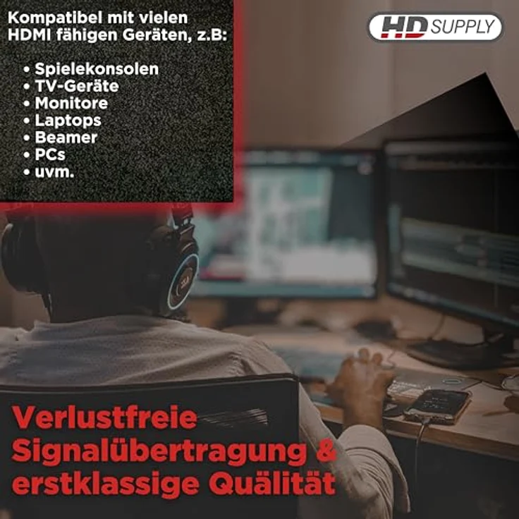HDSupply HDSupply X-HC High-Speed HDMI-DVI Single Link Kabel 1,5 m vergoldet schwarz HDMI-Kabel 1,50m Doppelt geschirmt – Bild 4
