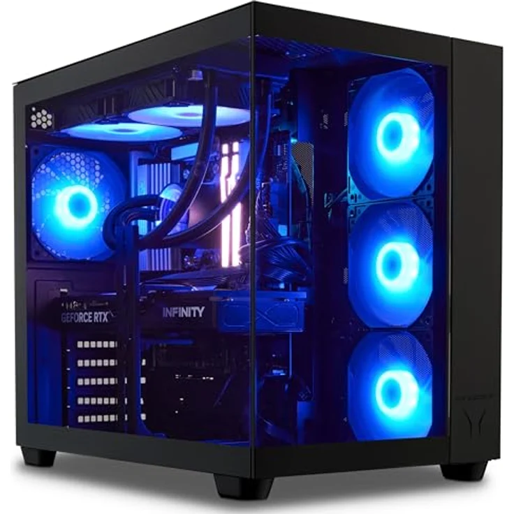 ERAZER Tank X15 High-End Gaming PC, Ryzen 7 7800X3D, GeForce RTX 5070 12 GB GDDR7, 32GB DDR5 RAM, 2TB SSD, Wasserkühlung, Windows 11 Home – Bild 1