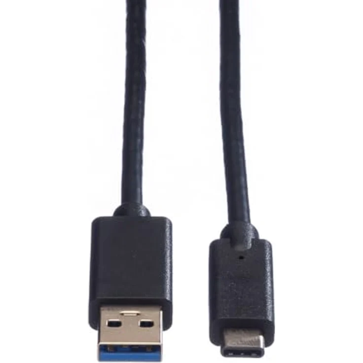 ROLINE GREEN USB 3.2 Gen 1 Kabel, USB A-C, schwarz, 3 m, verbesserte Schirmung, vergoldete Kontakte, halogenfreies TPE-Material – Bild 2