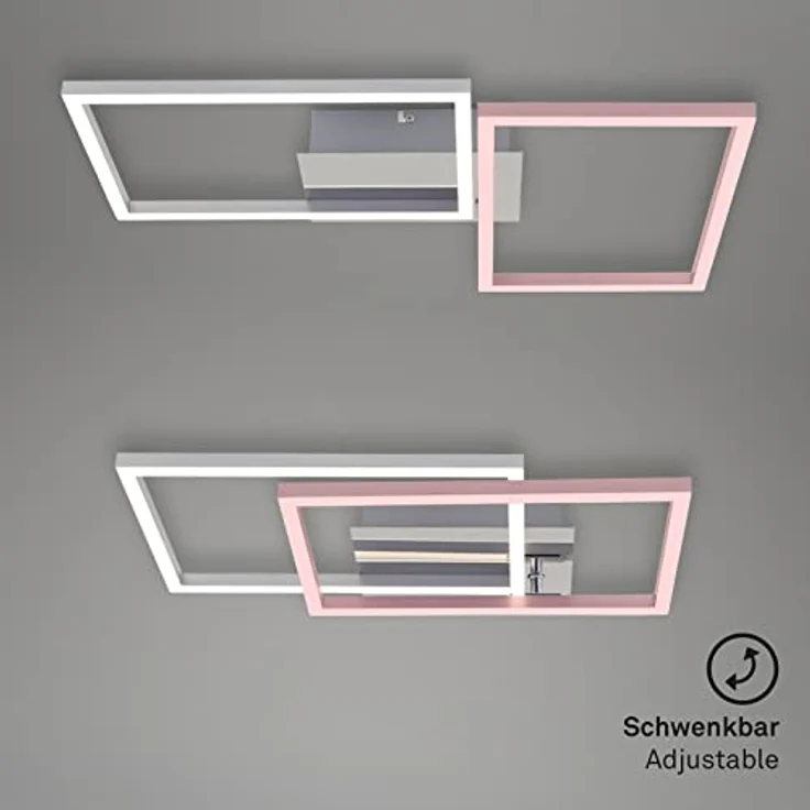 BRILONER Leuchten - LED Deckenleuchte, Deckenlampe dimmbar, inkl. Fernbedienung, inkl. Farbtemperatursteuerung, inkl. Nachtlichtfunktion und Timer, Chrom-Alu, 500 x 388 x 78mm (LxBxH) – Bild 4