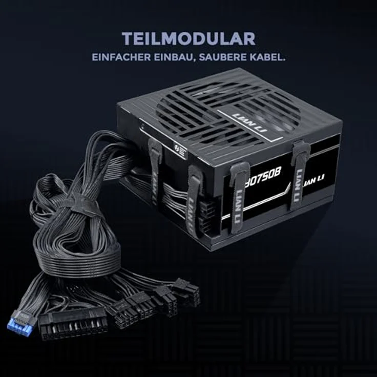 Lian Li RB Series 750 Watt Netzteil, 80 PLUS Bronze, teilmodular, PCIe 5.1, ATX 3.1, schwarz – Bild 4