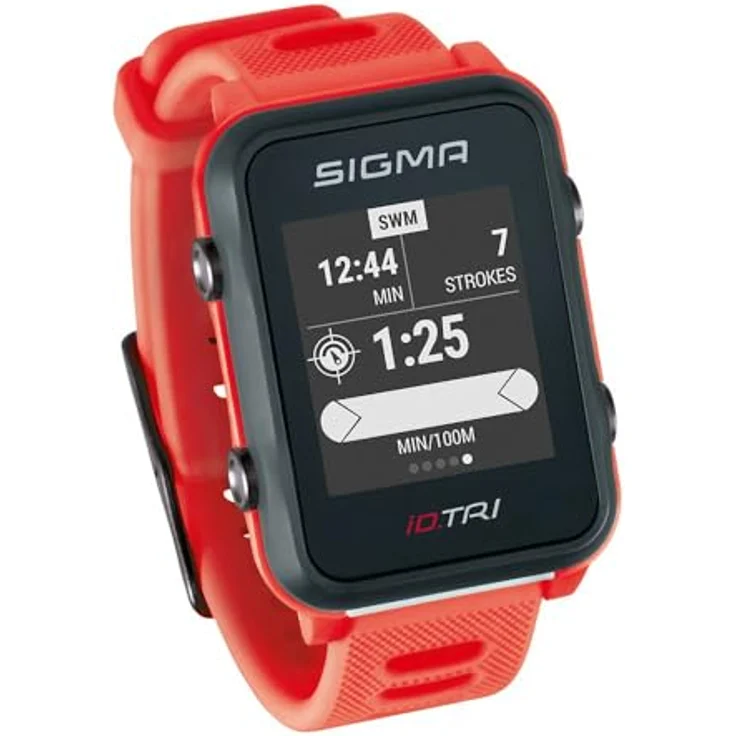 Sigma iD.TRI Multifunktions Sportuhr Handgelenk Pulsmessung Unisex, Einheitsgröße, Rot – Bild 4