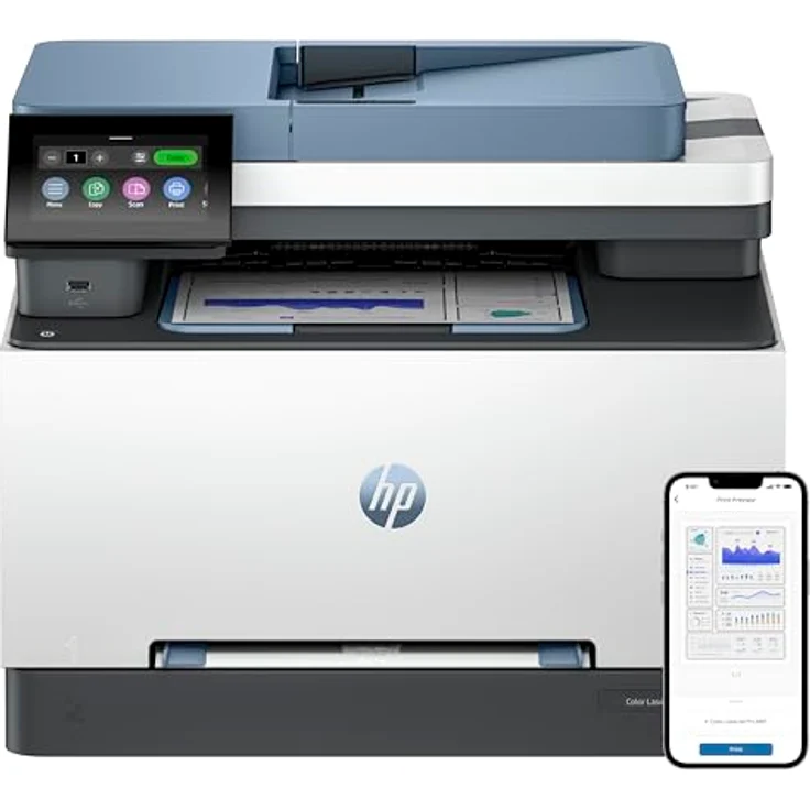 HP Color Laserjet Pro MFP 3302fdw, Laserdrucker mit Wireless-Funktion, Duplex-Scan und Faxen, TerraJet-Patrone, Touchscreen – Bild 1