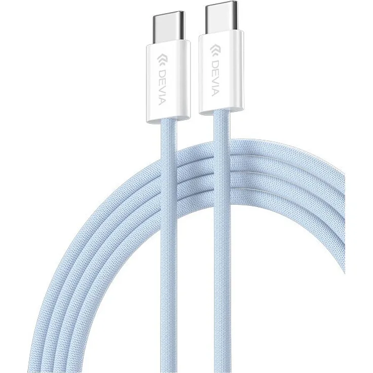 Devia Ladekabel Smart EC325 PD USB-C - USB-C, 1,0 m, 60W, 3A, schwarz, Datenkabel mit gewebtem Nylongeflecht