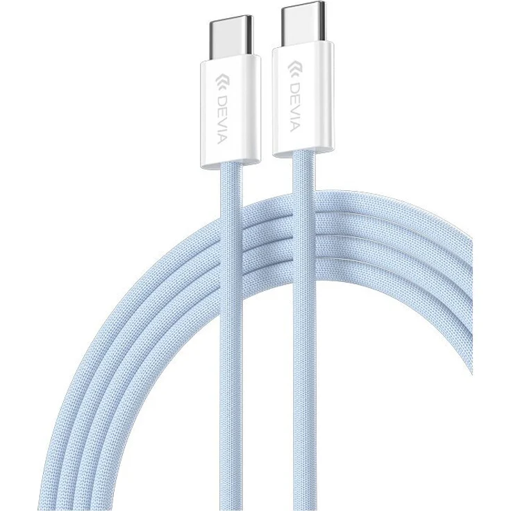 Devia Ladekabel Smart EC325 PD USB-C - USB-C, 1,0 m, 60W, 3A, schwarz, Datenkabel mit gewebtem Nylongeflecht