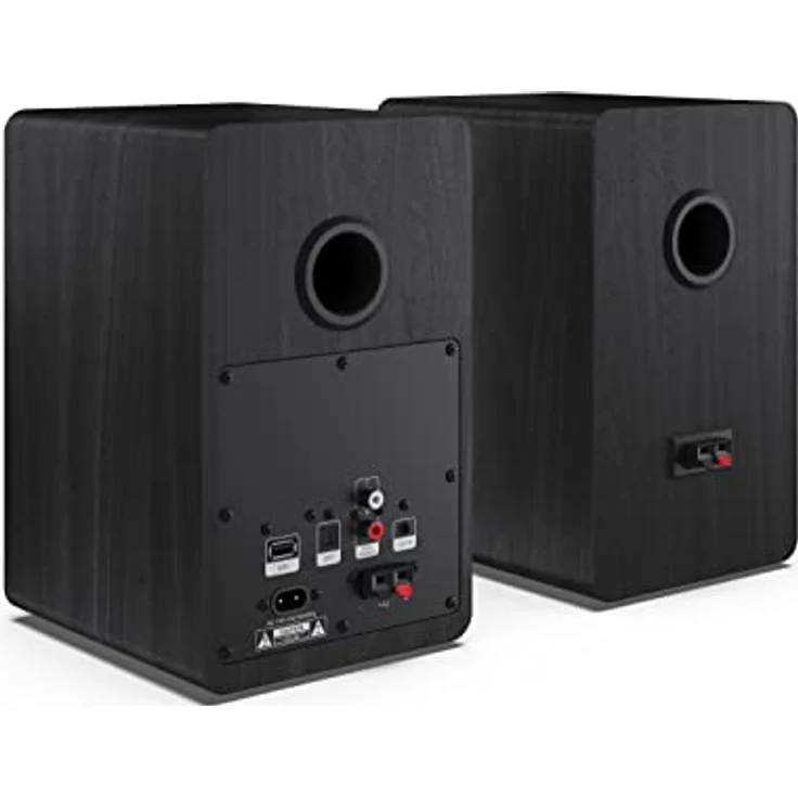 SHARP CP-SS30 2-Wege-Lautsprecher aktiv, 60 Watt (2x30 W) Holzgehäuse (Bluetooth 5.0, USB, Optisch, AUX, Cinch), Bass- und Höheneinstellung, abnehmbare Gitter, Fernbedienung, schwarz – Bild 3