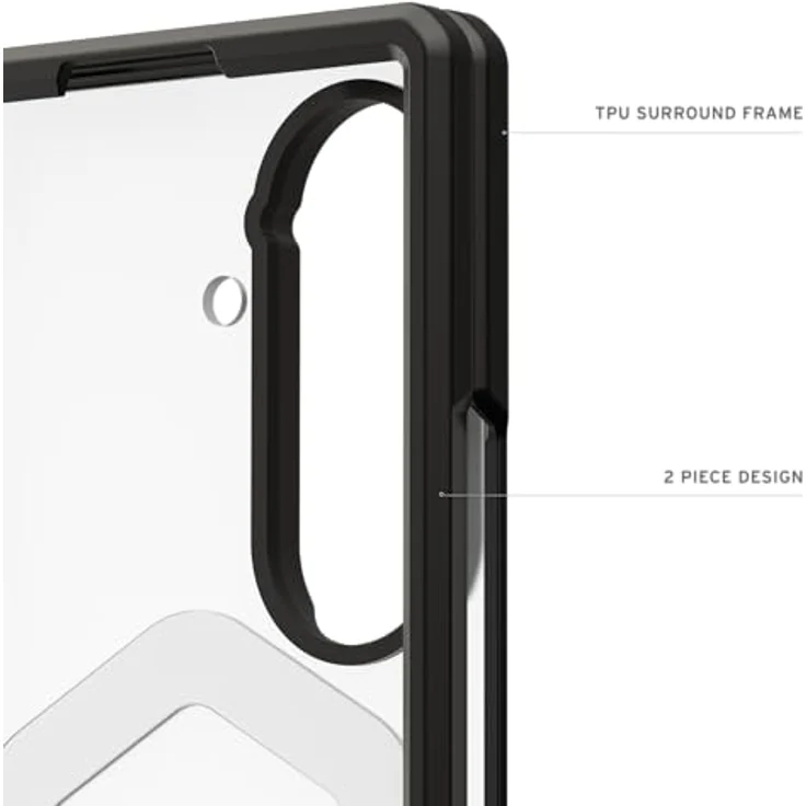 URBAN ARMOR GEAR Mouve Case für Samsung Galaxy Z Fold 7, Sturzfestes Cover mit Wireless Charging Kompatibilität, transparent schwarz (Ice) – Bild 5