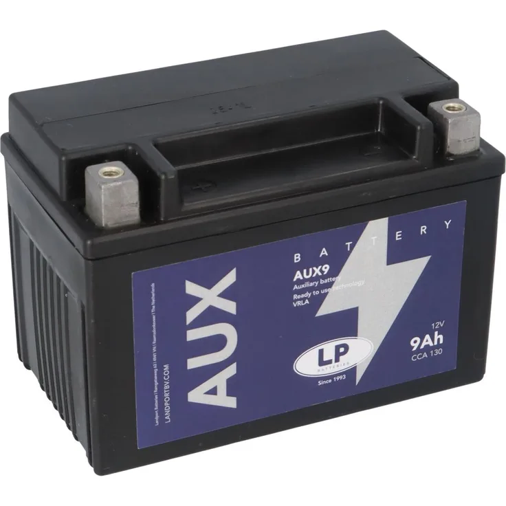 Landport AGM AUX9 12V 9Ah Stützbatterie für Start-Stopp Systeme, Ersatz für Varta 509106013