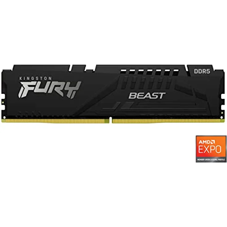 Kingston Fury Beast DDR5 64GB (2x32GB) 5200MT/s CL40 DIMM Gaming Speicher Kit, Schwarz, mit AMD Expo und Intel XMP – Bild 3